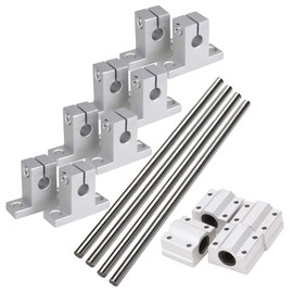 Cnbtr Horizontal Linear Guide, Ball Bearing, Sliding Bushing and Linear/Shaft Visual Axis with Guide Rail Pack of 10