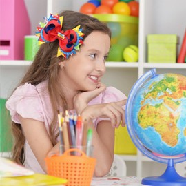 Back to School Bow Hair Clips The Hand Painted Red Book Hairpin Colorful Grosgrain Barrette Hairgrips for First Day of School Kindergarten 1st 2nd 3rd 4th 5th Grade Students Hair Accessories