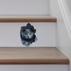 Gray Cat Decal - Wall Hole Sticker with 3D Effect