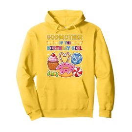 Godmother of Birthday Girl Candyland Colorful Lollipop Party Pullover Hoodie