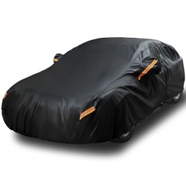EzyShade 10-Layer Car Cover Waterproof All Weather. See Vehicle Size-Chart for Accurate Fit. Outdoor Full Exterior Covers for Automobiles Sedan Hatch. Rain Sun Snow. Black, Size A0 (See SizeChart)