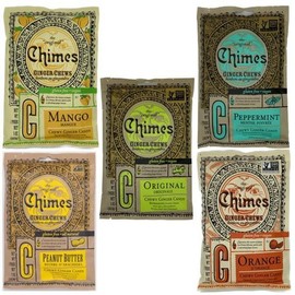 Chimes Ginger Chews Candy Multiple Flavors Available 5 oz (2 Pack) - Flavors: Peanut Butter