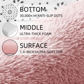 Small Rug Throw Rugs for Bedroom, Mini Area Rug, Fluffy Pink Carpet, Affordable Door Entryway Indoor Inside Front Entrance Dog 2x3 Mat, Home Decor Aesthetic(2 x 3, Pink)