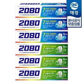 Aekyung 2080 Complete Action Toothpaste 120g x 6 / 애경 2080 컴플리트액션 치약 120g x6개