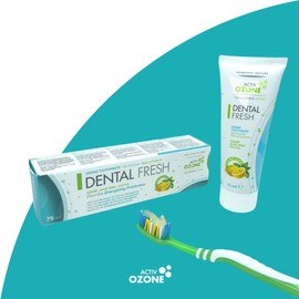 ActivOzone Ozone Dental Fresh Toothpaste with Olive and Sunflower Oil, Aloe Vera and Mint Oil, Fluorine Free, 75 ml