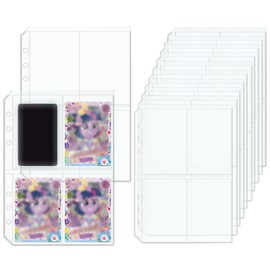 Mogoostry 12pcs A5 Binder 4-Pocket Binder Sleeves Clear PVC Sheet Protector Top Open Loose Leaf Inserts Folder Photocard Sleeve Filing Bags