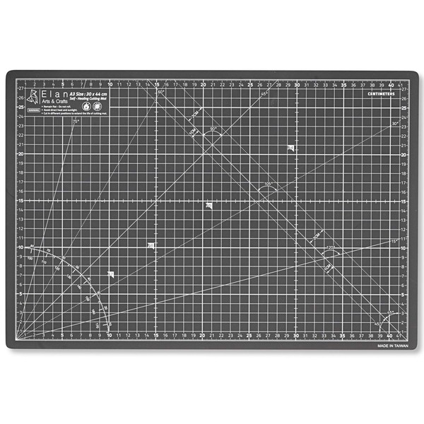 Elan Cutting Mat A3 Black and Taupe, 5-Ply Craft Mat, Self-Healing Cutting Board Craft, Art Mat, Self Healing Cutting Mat 45 x 30, Dressmaking Accessories for Sewing, Quilting, and Crafting