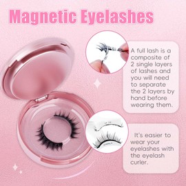 FADLASH Magnetic Eyelashes, Magnetic Lashes, No Glue or Liner Needed, Reusable Glue-Free Natural Lashes, Reusable Natural Look Magnetic Lashes with Applicator (Set of 2, Fuller)