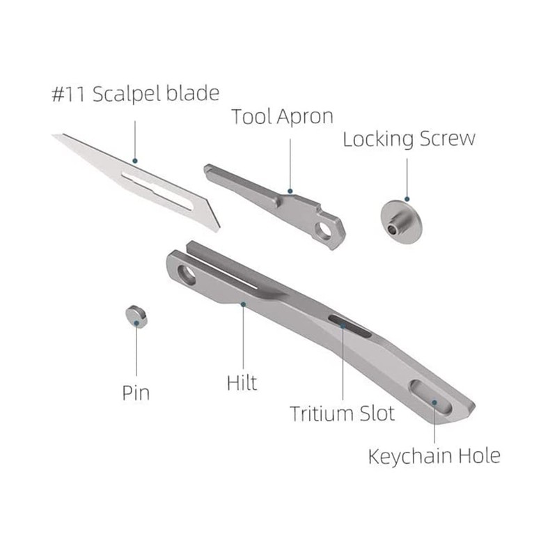 TITANER Titanium EDC Folding Pocket Knife Scalpel Knife Micro Utility