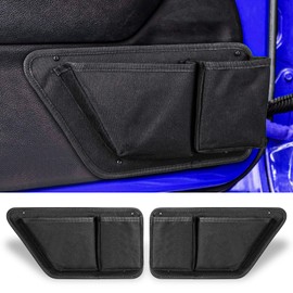 CALBEAU Oxford Front Door Storage Pockets Box, 2PCS Door Storage Pockets for 2011-2018 Jeep Wrangler JK JKU Accessories 2/4-Door, Door Net Pocket Replacement