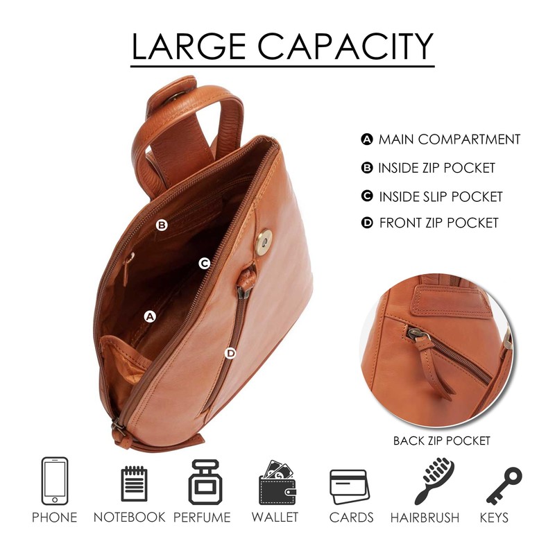 Lloyd Baker London Genuine Leather Backpack, Real Leather Backpack for