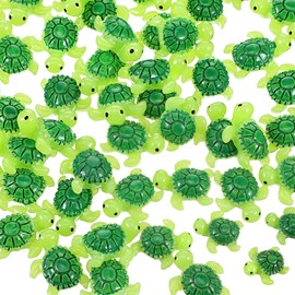 Miniature Green Turtle Figurines 60 Pcs Resin Garden Decor