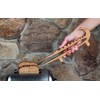 Crocodile Toaster Tongs and Oven Rack Pull, Solid Cherry Wood