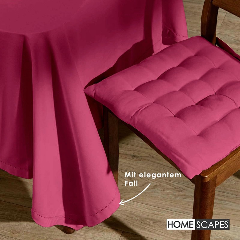 Homescapes Plum Cotton Tablecloth 6 to 8 seater Large Rectangular
