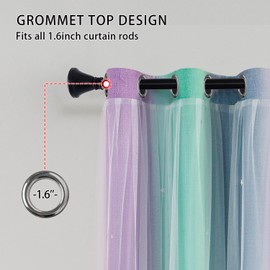 XiDi Blackout Curtains - Star Cut Curtains for Bedroom Nursery Girls Living Room Kids Rainbow Curtains with Eyelet for Windows, 2 Panels Purple Green Grey/86/160/2 IT