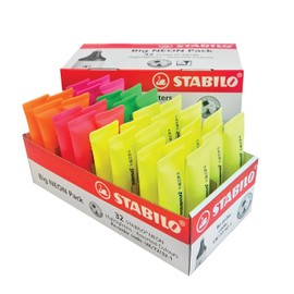 Highlighter - STABILO NEON - Pack of 32 - 5 x Assorted Colours