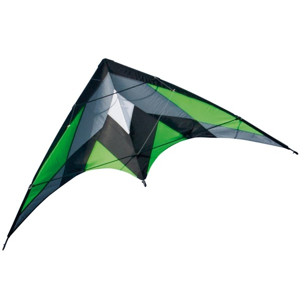 CIM Cerf-Volant pilotable Katana MUSTHAVE Green – Cerf-Volant pour Vent léger à Soutenu – Dimensions: 170x90cm – inclues Lignes de vol sur bobines