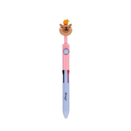 Mr. Wonderful Penna Multicolore a Rotazione Capibara – Penna 4 Colori con Testa Girevole