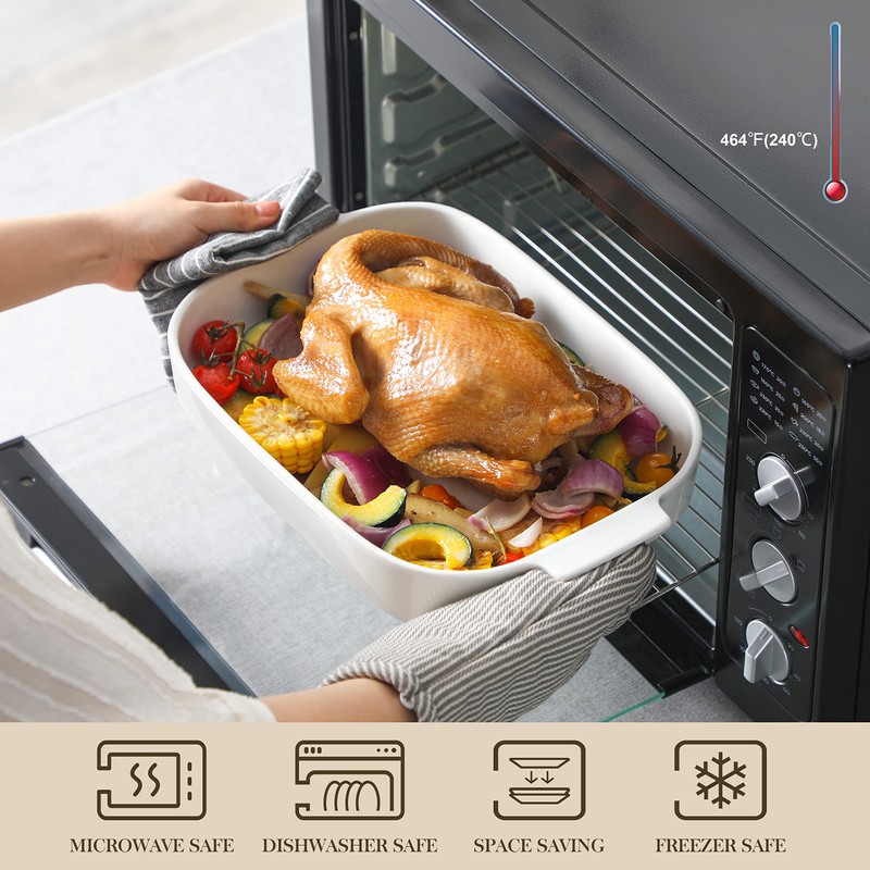 MALACASA Casserole Dishes for Oven, Ceramic Baking Dishes Set of