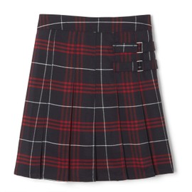 French Toast Girls' Plaid Two-Tab Scooter skirt, Navy Red Plaid, 16,Big Girls