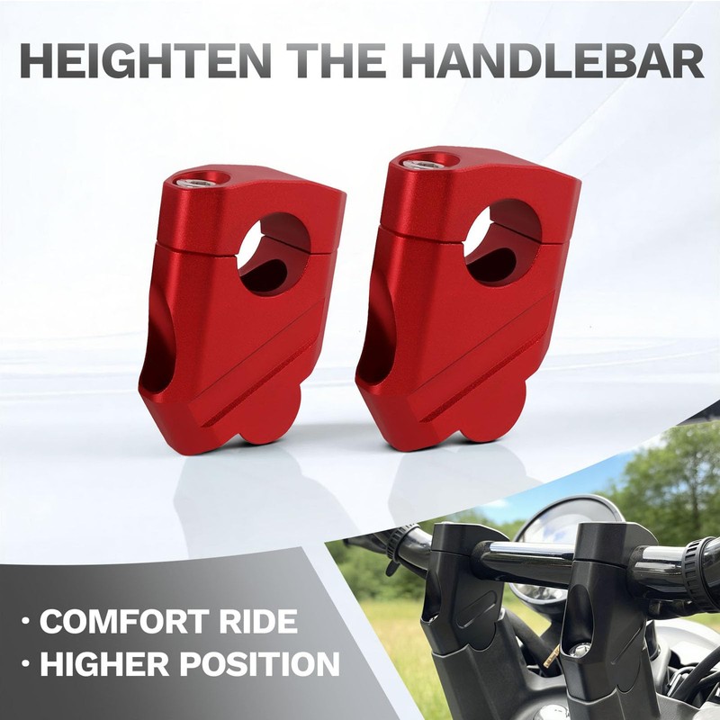 Universal Motorcycle Handlebar Riser 22mm Handle Bar Heightening Adapter Mount