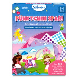 Skillmatics Craft Activity - Dots Fun!, Sticker Art without Cleaning, Gifts for Children from 3 to 7, Complete 8 Pictures Full of Princesses & Unicorns
