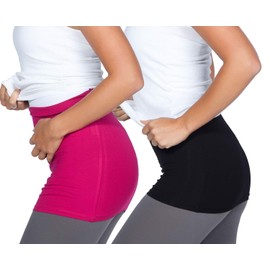 Mamaband, Kidney Warmer DOUBLE PACK for Keeping Kidney and Hip Area Warm & For Pregnancy, Elastic Hip/Body Warmer and Shirt Extension Up To 3 Sizes - 42-48