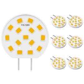 G8 LED Bulb Dimmable 3W Mini Thin Puck Light Equivalent to 20W-25W T4 G8 Bi-Pin Base Halogen Bulb, 120V Natural White 4000K G8 Bulb for Under Counter Kitchen Lighting, Under Cabinet Light,6 Pack