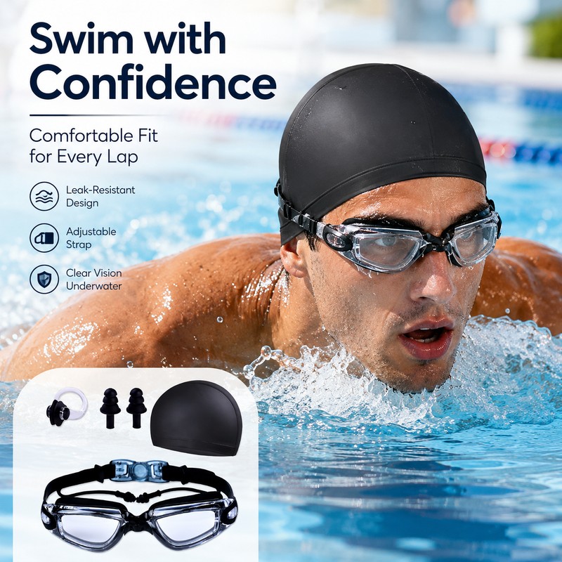 Kids Anti-Fog Swimming Goggles for Pool & Beach – UV-Protection