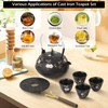 Dyna-Living Cast Iron Teapot Japanese Tea Kettle Set 1200ml/40.6oz Japanese