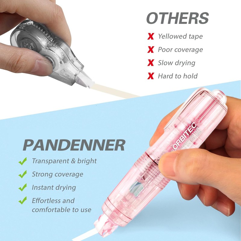 JUDENMEY Refillable Retractable White Out Correction Tape (Retractable)