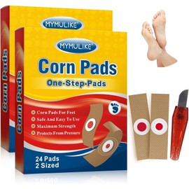 MYMULIKE Corn Removers for Feet, 48 Pack, 2 Size Corn Removers for Toe, Corn Remover Feet, 24 Large Size and 24 Small Size Foot Corn Removers, skin
