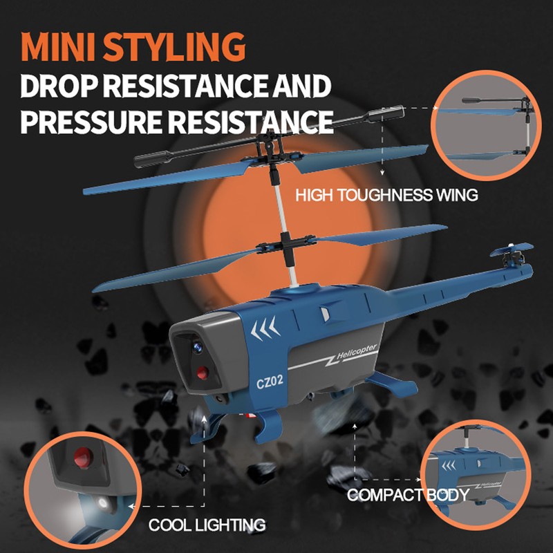 Remote Control Helicopter 3.5 Channel Intelligent Obstacle Avoidance Blue Remote