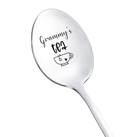 Christmas Birthday Gifts for Grammy Tea Lovers Gift Ideas for Grandma Grammy Mothers Day Gifts from Grandkids Grammy's Tea Spoon for Nana Grammie Gifts Engraved Tea Spoons