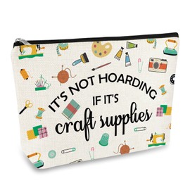 Crafting Lover Gifts Crafter Gift Makeup Bag Crocheting Gift Sewing Gift For Sewing Lover Cosmetics Bag Craft Lover Gift for Women Seamstress Gift Travel Zipper Toiletry Bag Christmas Birthday Gift