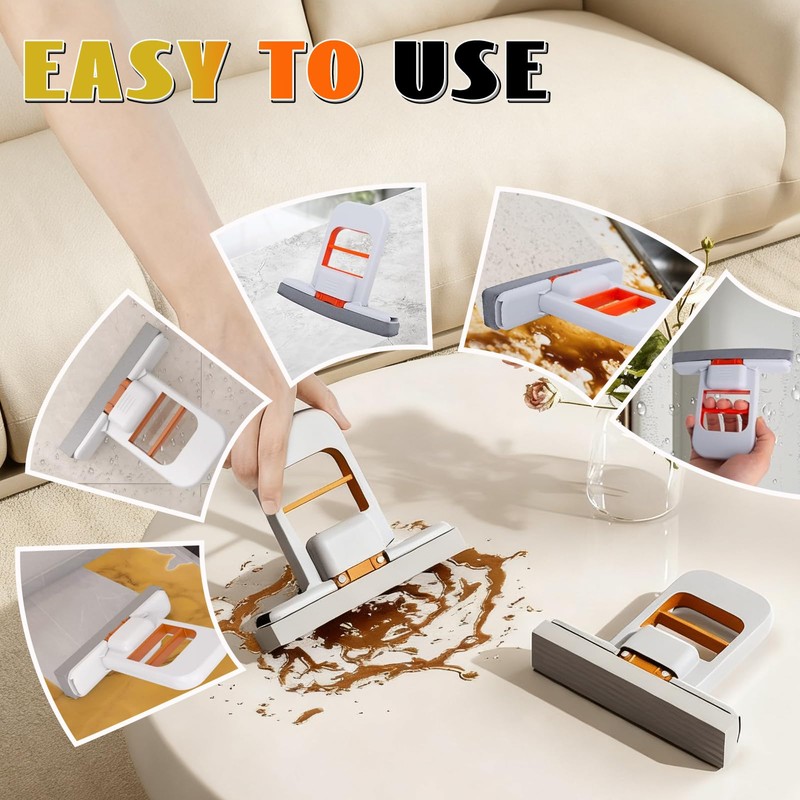 Yxelydriail Mini Foldable Desktop Mop, Mini Mop for Small Spaces,