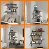 CACASO 5 Pack Floating Shelves, Rustic Wood, Black