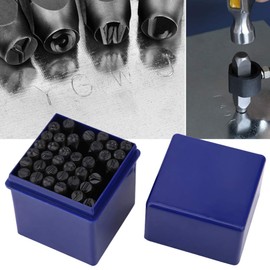 Wakects 36Pcs 5mm Carbon Steel Stamp Craft Tool Kit Letter & Number Stamp Punch Die Set