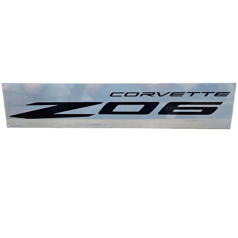 MIDWEST CORVETTE C8 Corvette Silver ZO6 Wall Emblem Large Metal