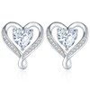 DOFRID Moissanite Heart Stud Earrings for Women, 0.6-3 Carats Moissanite