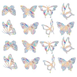 Pack of 16 Bird Protection for Glass Panes Prism Window Stickers Bird Protection Butterfly Suncatcher Sticker Window Sticker Bird Protection Sticker Window Stop Birds