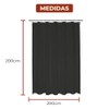 Mebix TRD Cortina de Baño 200x200cm Impermeable, Antimoho con 12