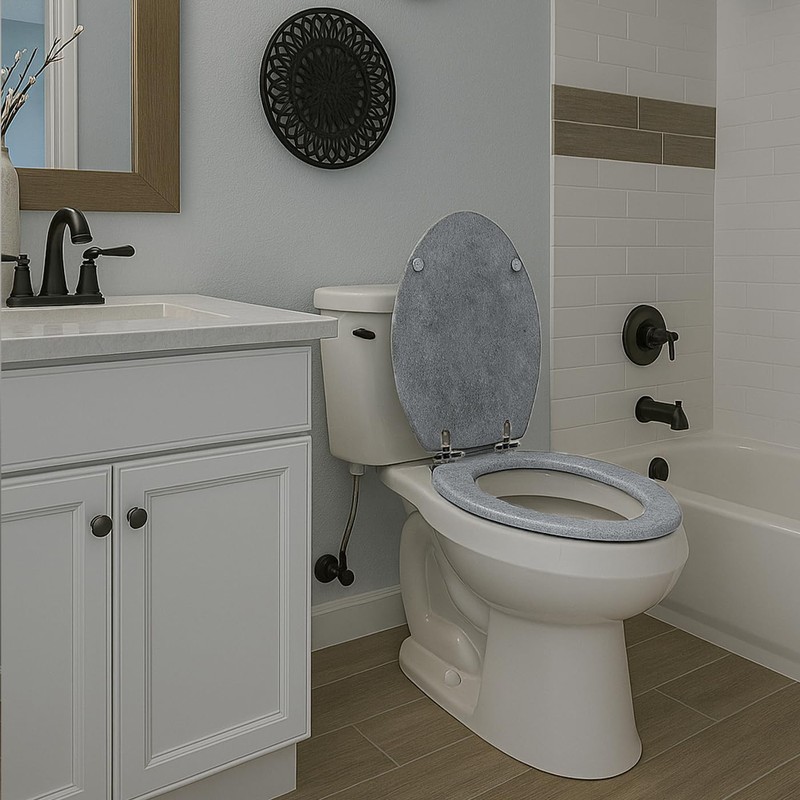 Toilet Seat, Slow Close, Premium Moulded Wood, Quick Release, Slate