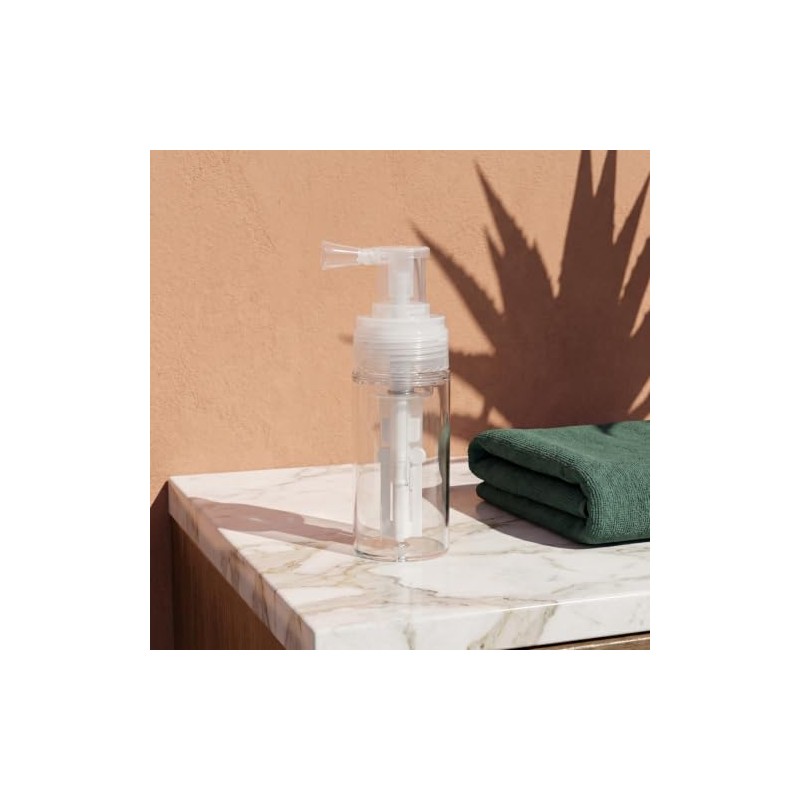 NUOBESTY Botella Aplicadora de Polvo Seco 110ml, Envase Plástico Transparente