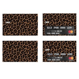 Brown Leopard Pattern Card Skin Sticker Compatible for Debit Card, Credit Card, Transportation Card, Key Card, Vinyl Decal (Brown Leopard)