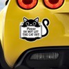 2枚セット 14x11.5cm 「猫を外に出さないで」ユーモア防水ビニール車用デカール 外装デコレーションアクセサリー 車・バイク・ノートPC・バン・窓・ドア・壁などに使用可能 | #JP07