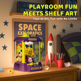 Mini Claw Machine for Kids, Monster-Themed Vending Machine Toys for Age 3-8, Claw Machines with Plush and Capsule Toy for Boys, Cool Birthday Gifts for Kids Age 3+, Perfect for Parties, Holidays