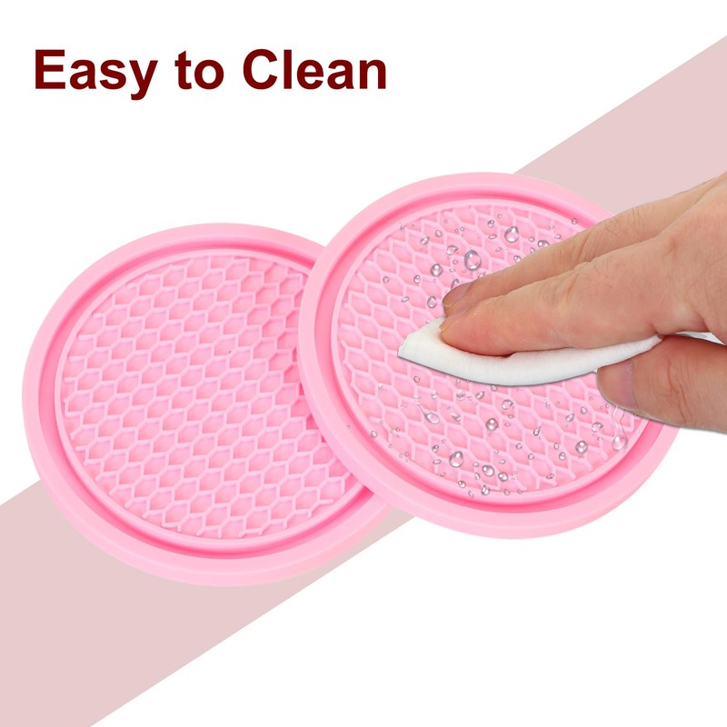 sourcing map Car Cup Coasters Universal PVC Car Cup Mats