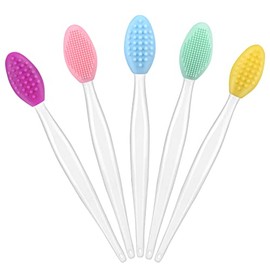 50 Pcs Lip Scrub Brush,Lip Scrubber Exfoliator,Double-Sided Silicone Lip Brush Tool for Men Women Lip Lightening, Lip Exfoliator Scrubber Tool for Dark Lips