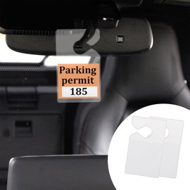 HEVLE 2PCS Clear Parking Permit Holder, Handicap Placard Holder, Rear View Mirror Disability Permit Hanger, Car Vertical Parking Lot Pass Suitable for Car Passes, Stickers, Permits (2PCS)